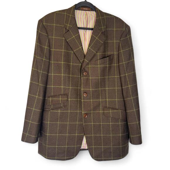 TAILORBYRD Men’s Wool Window Pane Check Blazer Sport Coat M Academia Preppy Dad - Picture 1 of 7